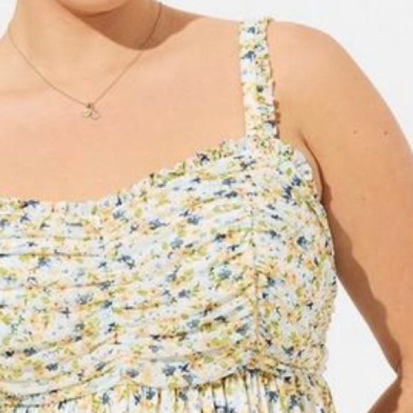 Torrid Stretch Mesh Babydoll Ditsy Floral 3 NWT - Picture 5 of 7